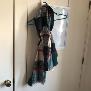 black green red and white rectangle scarf